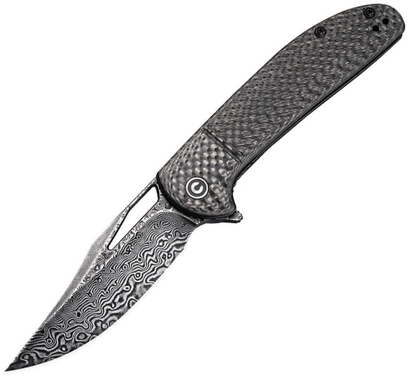 Civivi Ortis Linerlock Carbon Fiber Handle Damascus Folding Knife 2013ds1