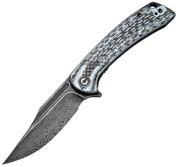 Civivi Dogma Linerlock G10 & Carbon Fiber Folding Damascus Knife 2014ds1