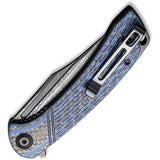 Civivi Dogma Linerlock Blue G10 & Carbon Fiber Damascus Folding Knife 2014ds2