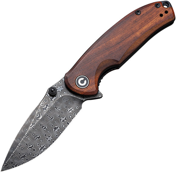 Civivi Pintail Linerlock Cuibourtia Wood Folding Damascus Pocket Knife 2020DS2