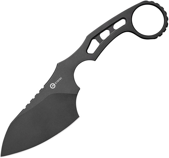Civivi Planck Black Stonewashed Fixed Blade Neck Knife 2022b