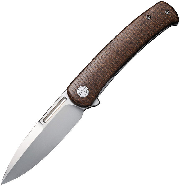 Civivi Cetos Pocket Knife Brown Micarta & Stainless Steel Folding 14C28N 21025B1