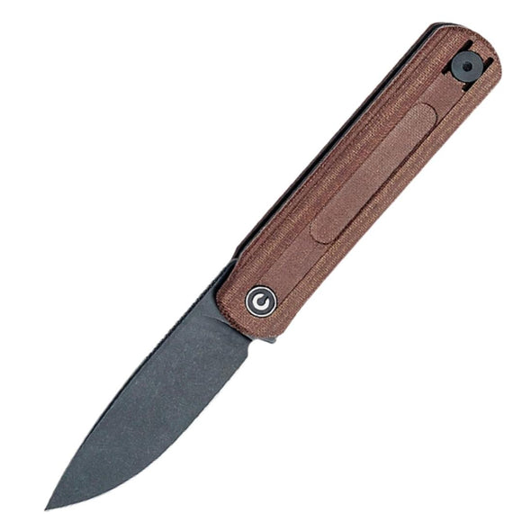Civivi Foldis Slip Joint Brown Linen Micarta Folding Nitro-V Pocket Knife 210442