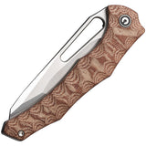 Civivi Spiny Dogfish Linerlock Brown Micarta Folding 14C28N Pocket Knife 220064