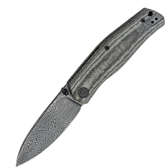 Civivi Sokoke Linerlock Black Micarta Folding Damascus Pocket Knife 22007DS1