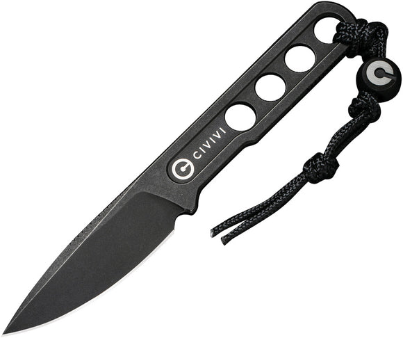 Civivi Circulus Black 10Cr15CoMoV Drop Point Fixed Blade Knife w/ Sheath 220121