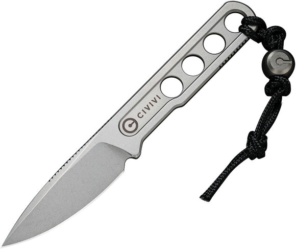 Civivi Circulus Gray 10Cr15CoMoV Drop Point Fixed Blade Knife w/ Sheath 220122