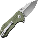 Civivi Gordo Linerlock Green Micarta Folding D2 Steel Pocket Knife 22018C2