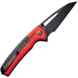 Civivi Sentinel Strike Button Lock Black & Red Aluminum & FRN Folding K110 Knife 22025B1
