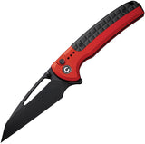 Civivi Sentinel Strike Button Lock Black & Red Aluminum & FRN Folding K110 Knife 22025B1