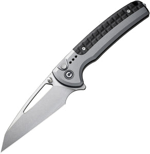 Civivi Sentinel Strike Button Lock Black & Gray Aluminum & FRN Folding K110 Knife 22025B2