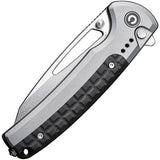 Civivi Sentinel Strike Button Lock Black & Gray Aluminum & FRN Folding K110 Knife 22025B2