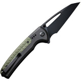 Civivi Sentinel Strike Button Lock Black & OD Green Aluminum & FRN Folding K110 Knife 22025B3