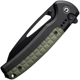 Civivi Sentinel Strike Button Lock Black & OD Green Aluminum & FRN Folding K110 Knife 22025B3