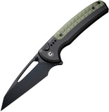 Civivi Sentinel Strike Button Lock Black & OD Green Aluminum & FRN Folding K110 Knife 22025B3