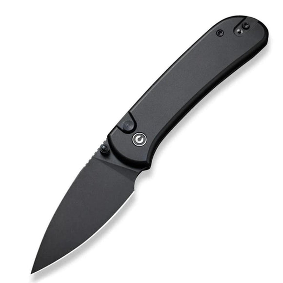 Civivi Qubit Button Lock Black Aluminum Folding 14C28N Drop Pt Pocket Knife 22030E1