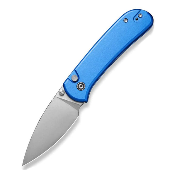 Civivi Qubit Button Lock Blue Aluminum Folding 14C28N Drop Pt Pocket Knife 22030E3