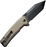 Civivi Bhaltair Linerlock Tan G10 Folding 14C28N Tanto Pocket Knife 230242