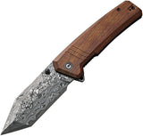 Civivi Bhaltair Linerlock Guibourita Wood Folding Damascus Pocket Knife 23024DS1