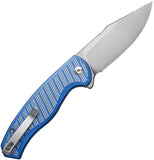 Civivi Stormhowl Button Lock Blue & Satin Aluminum Folding Nitro-V Pocket Knife 23040B2