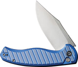 Civivi Stormhowl Button Lock Blue & Satin Aluminum Folding Nitro-V Pocket Knife 23040B2