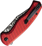 Civivi Stormhowl Button Lock Red Aluminum Folding Damscus Pocket Knife 23040BDS1