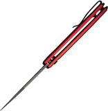 Civivi Stormhowl Button Lock Red Aluminum Folding Damscus Pocket Knife 23040BDS1
