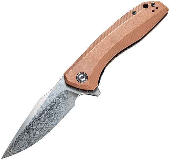 Civivi Baklash Linerlock Copper Damascus Folding Knife 801ds2