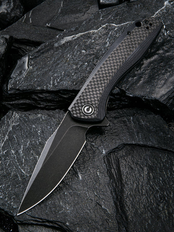 Civivi Baklash Black G10/Carbon Fiber Folding 9Cr18MoV Steel Pocket Knife 801I