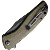 Civivi Baklash Pocket Knife Linerlock Green Micarta Folding 9Cr18MoV Blade 801K