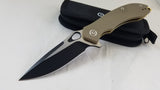 Civivi Aquila Linerlock Tan G10 Folding Knife 2-Tone VG10 by We Knife Co 805C