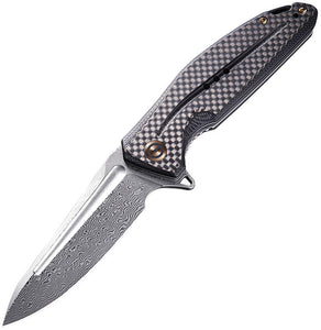Civivi Statera Linerlock Black G10/Carbon Fiber Folding Damascus Knife 901DS