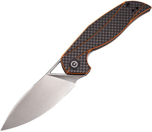 Civivi Anthropos Linerlock Orange Carbon Fiber Folding Knife Flipper 903a