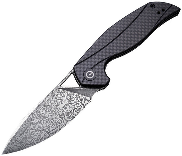 Civivi Black Anthropos Linerlock Folding Damascus Steel Pocket Knife 903DS
