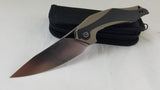 Civivi Plethiros Linerlock Tan Carbon Fiber Folding D2 Knife Flipper 904a