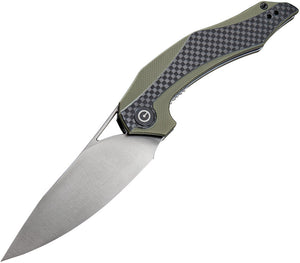 Civivi Plethiros Linerlock Green Carbon Fiber Folding D2 Knife Flipper 904b