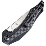 Civivi Plethiros Linerlock Black Carbon Fiber Folding D2 Knife Flipper 904c