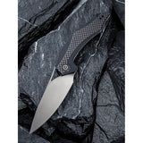 Civivi Plethiros Linerlock Black Carbon Fiber Folding D2 Knife Flipper 904c