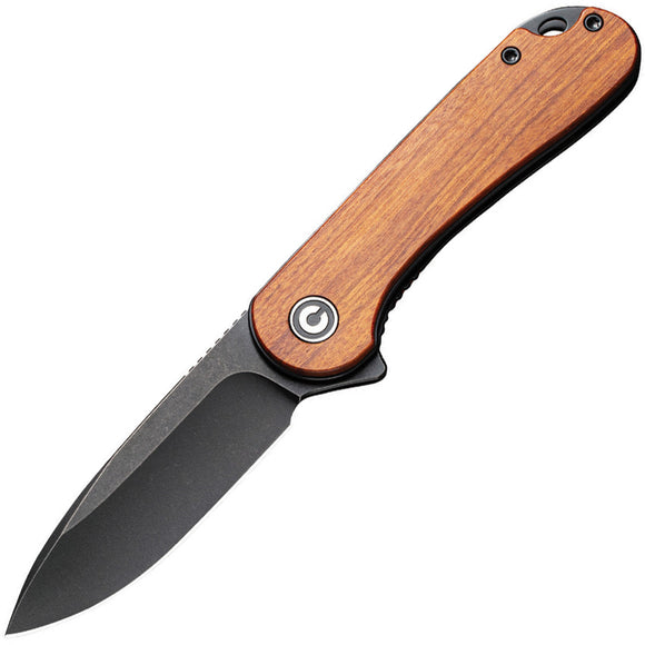 Civivi Elementum Wood Handle Black Blade Folding Knife 907u