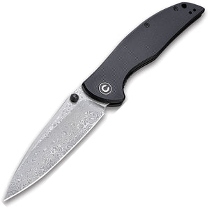 Civivi Governor Linerlock Black G10 Folding Damascus Steel Pocket Knife 911DS