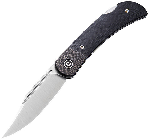 Civivi Rustic Gent Lockback Black G10/Carbon Fiber Folding D2 Steel Knife 914A