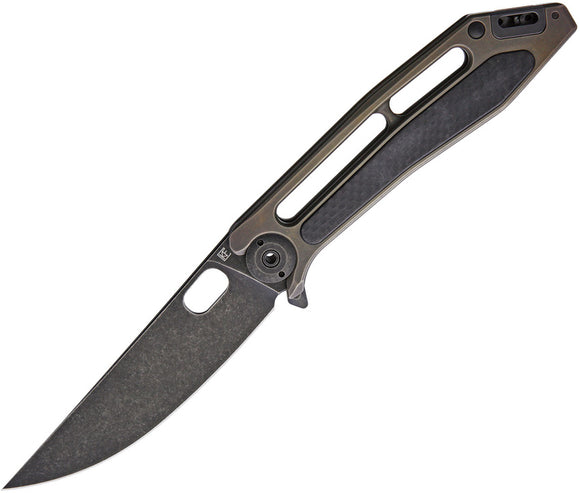 Custom Knife Factory Kadat M390 Titanium Carbon Fiber Folding Knife 010