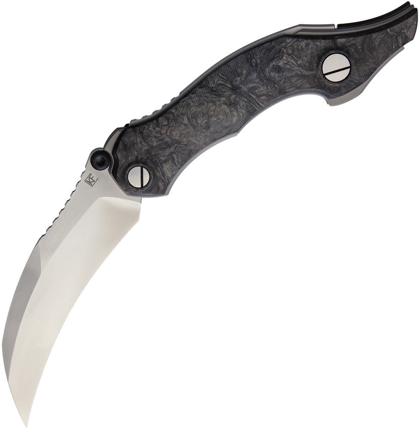 Custom Knife Factory CKF Krokar Lockback M390 Carbon Fiber Folding Kni ...