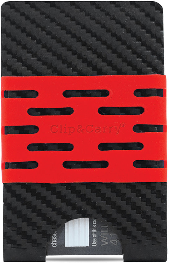 Clip & Carry Black Carbon Fiber Pattern Kydex Slydex Minimalist EDC Wallet 078