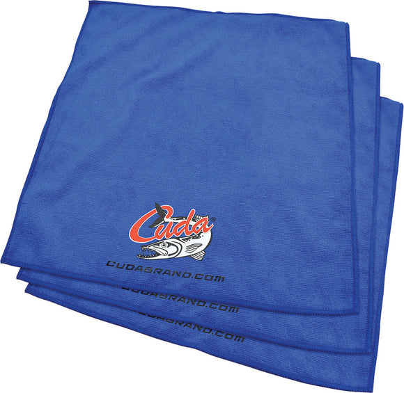 Camillus Cuda Fishing Brand 3pc Blue Microfiber Towel Stain/Odor Resistant 18217