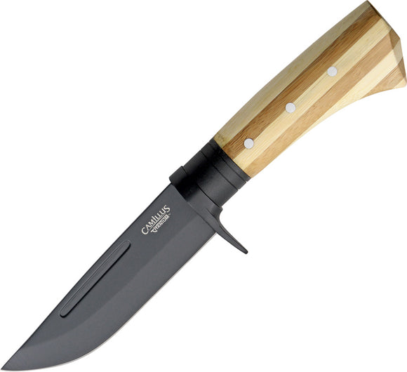 Camillus Hunter Two Tone Bamboo AUS-8 Stainless Fixed Blade Knife 18538