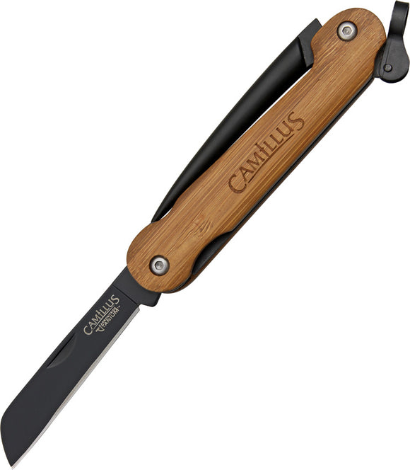 Camillus Marlin Spike Linerlock Bamboo Folding AUS-8 Pocket Knife