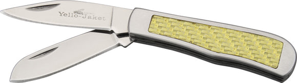 Camillus Yellow Jaket Mini Trapper Carbon Fiber Folding AUS-8 Pocket Knife 19060