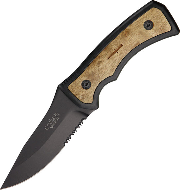 Camillus Mountaineer Birchwood AUS-8 Stainless Fixed Blade Knife 19084