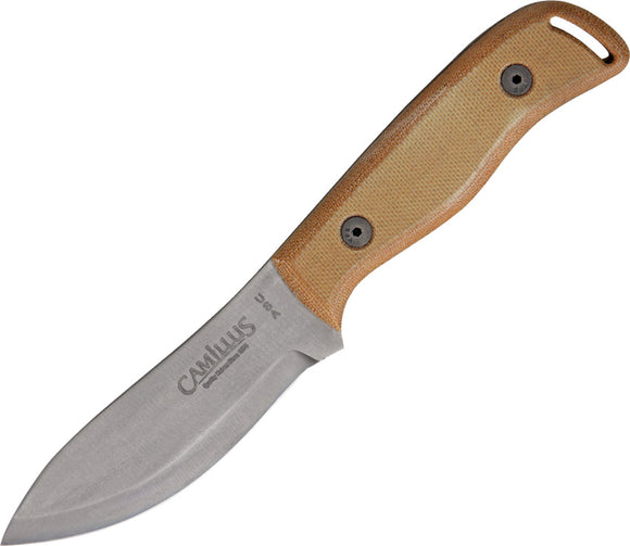 Camillus Bush Crafter Brown Micarta 1095 Carbon Steel Fixed Blade Knife 19095
